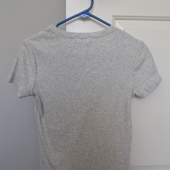 Market and Spruce womens light gray ribbed short sleeve tee size S - Picture 3 of 3